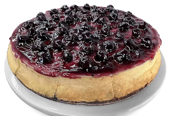 Andy Anand Sugar Free Blueberry Cheesecake 9" - Fresh California Cream Cheese, Amazingly Delicious, Diabetic Friendly, Traditional Recipe Handmade New York Style, Rich & Silky (2 lb)