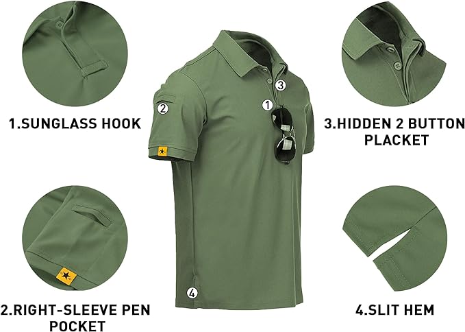 V VALANCH Mens Polo Shirts Short Sleeve Moisture Wicking Golf Polo Athletic Collared Shirt Tennis T-Shirt Tops