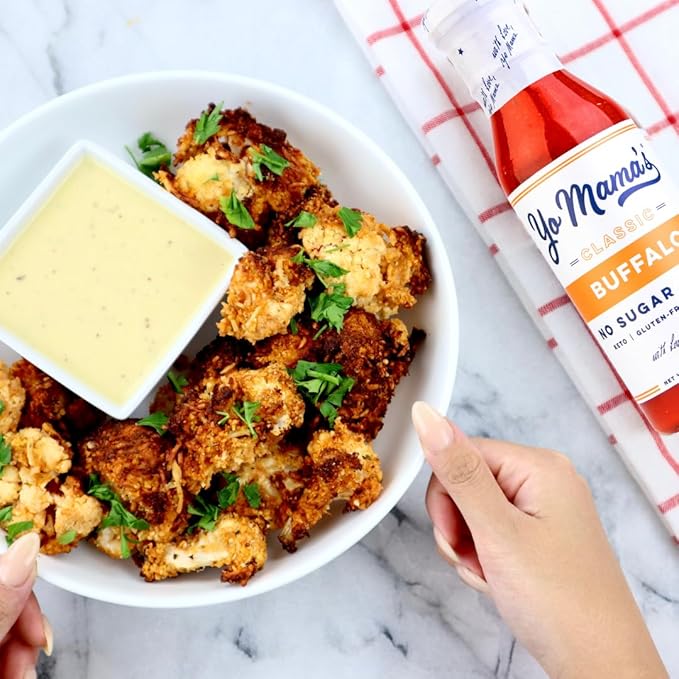Yo Mama’s Foods Keto Buffalo Dipping, Marinade & Wing Sauce - Pack of (2) - Low-Zero Carb, No Sugar Added, Whole30, Paleo, Gluten and Soy Free, and Low Calorie!