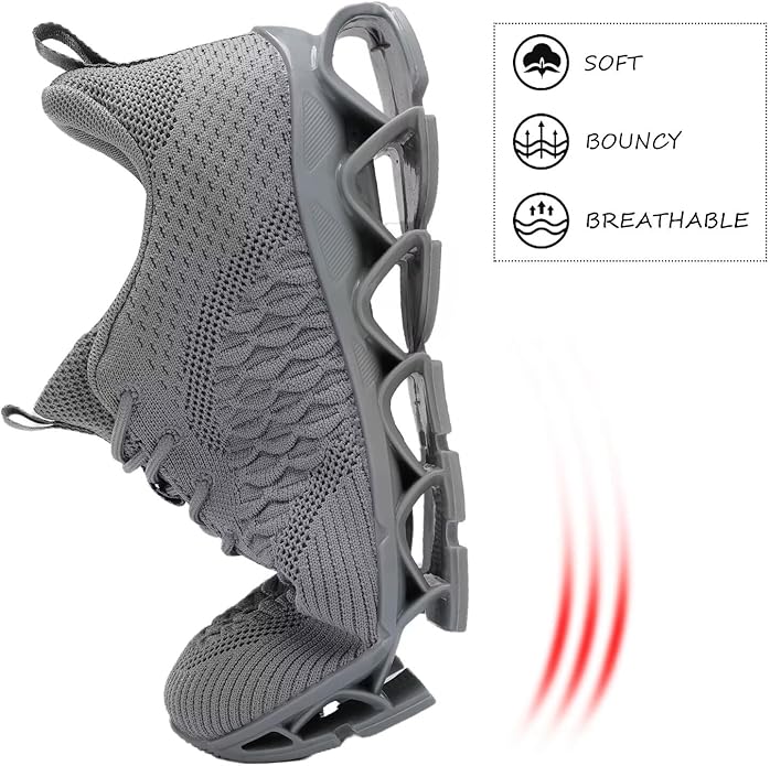 Men's Slip on Walking Running Shoes Blade Tennis Casual Fashion Sneakers Comfort Non Slip Work Sport Athletic Trainer