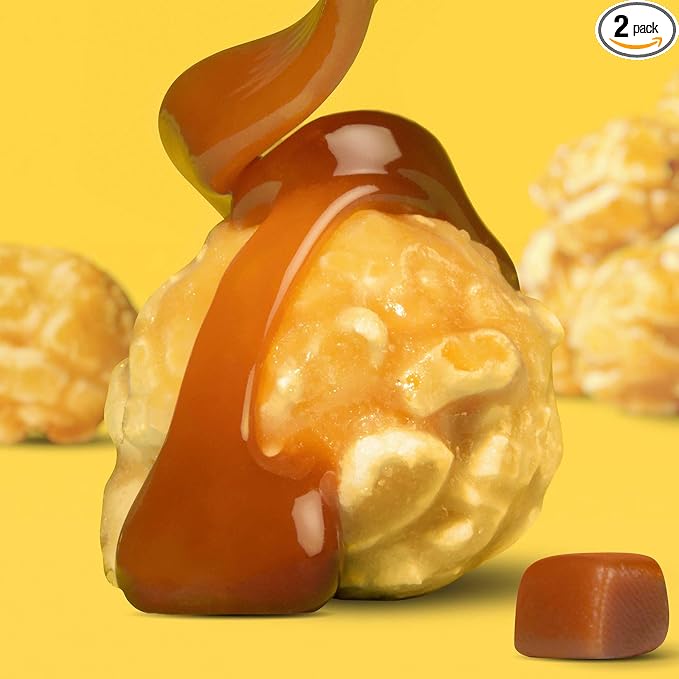 Popcornopolis Gourmet Caramel Corn Popcorn, Popped Popcorn Snack Bags 9.5 Oz (Pack of 2)
