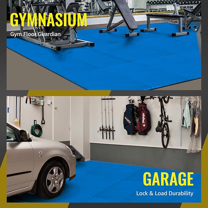 Hulkfit Puzzle Exercise Mat with EVA Foam Mat Interlocking Floor Tiles for Home Gym Mats Flooring for Garage Floor Padding for Kids Exercise Equipment Mats