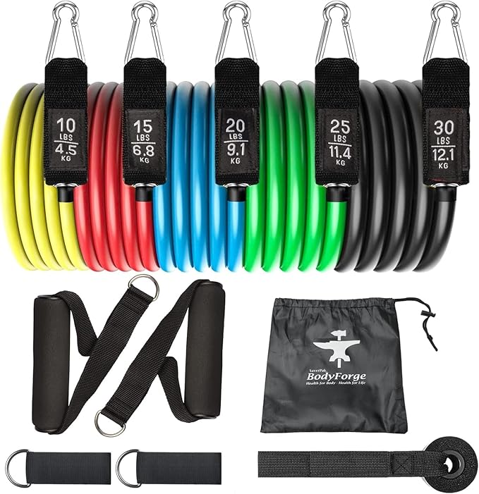 BodyForge Eco-Friendly Resistance Loop, Hip, Tube Bands Exercise Sets & Bundles (Loop, Hip & Tube Bundle)