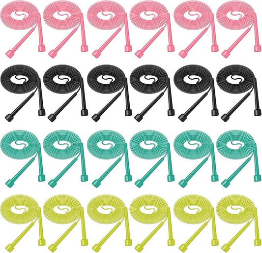 24/36 Pack Pvc Jump Rope, Adjustable Speed Jump Rope with Plastic Handles for Men Women, Skipping Rope for Exercise and Gym Fitness
