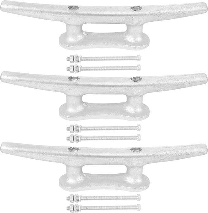6/8/10/12/14 inch Dock Cleats With Bolts,Hot Dipped Galvanized Cast Iron Boat Cleats,Rope Cleat Boat Dock Cleats for Boat Docks,Decks,Piers for Tying up Boats,Marine Decor(1,2,4,5,6,8,10,12 Pack)