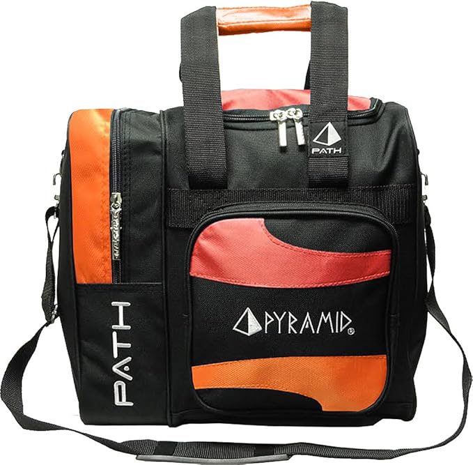Pyramid Path Deluxe Single Tote Bowling Bag with Large Separate Compartment for Bowling Shoes (Up To US Mens Size 15) or Accessories - Holds One Bowling Ball