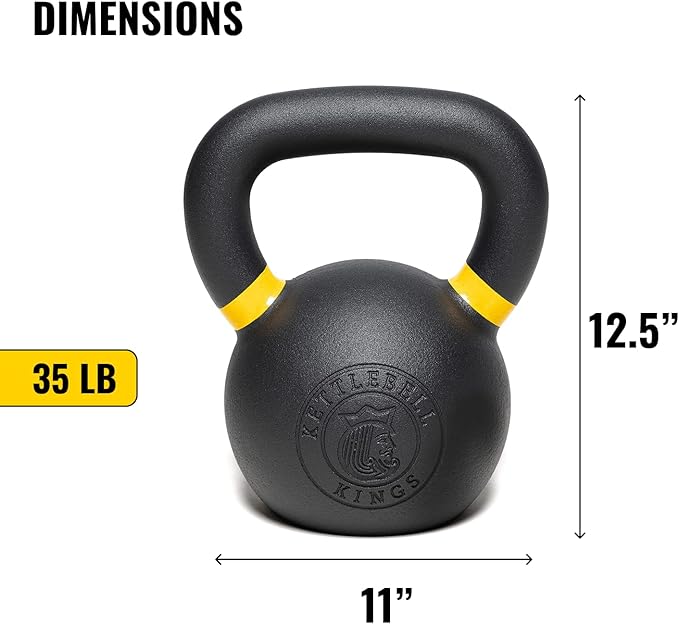 Kettlebell Kings Powder Coated Kettlebell Weights 5-90 LB | Workout Gym Equipment & Strength training sets for Women & Men | Durable Coating for Grip Strength, Rust Prevention