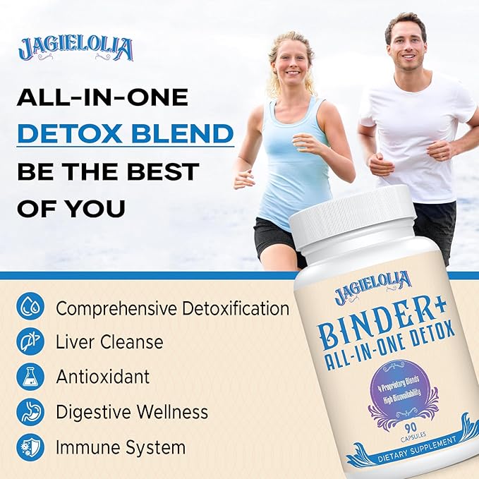 All-In-One Detox Binder Supplement 1500 MG - High Bioavailability, Liver Gut Detox Cleanse with Activated Charcoal, Zeolite & Bentonite Clay for Toxins, Liver, Digestive, 900 Vegan Capsules