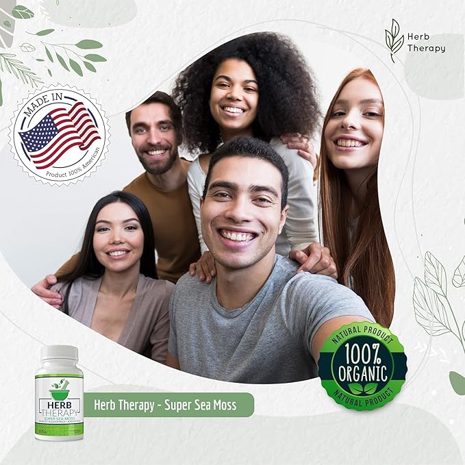 Sea Moss Capsules 100 Pack - Irish Sea Moss with Bladderwrack Powder & Burdock Root Powder - Keto & Alkaline Diet Support - No Fillers Seamoss Raw Supplement