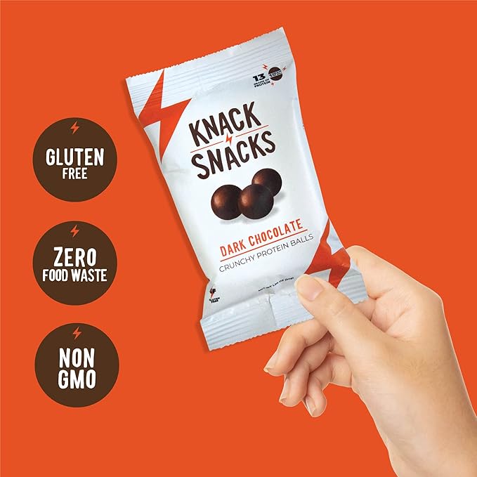 Knack Snacks | Crunchy Protein Balls - Variety Pack (9x 1.2oz Bags) | Lunchbox Ready, High Protein, Naturally Gluten Free, Lower Sugar, Great Snack for School, Work, Travel, Parties, Gaming, Anytime