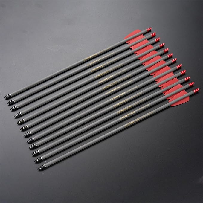 Crossbow Bolts 15 Inch Archery Carbon Crossbow Arrows with Moon Nocks Hunting Archery Arrows（12pcs