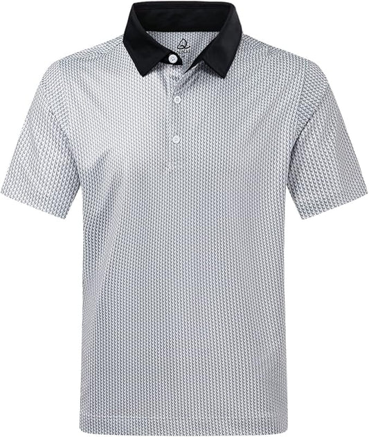DEOLAX Mens Polo Shirts Fashion Print Mens Golf Shirt Dry Fit Mens Golf Polo Short Sleeve Quick Dry Funny Golf Shirt for Men