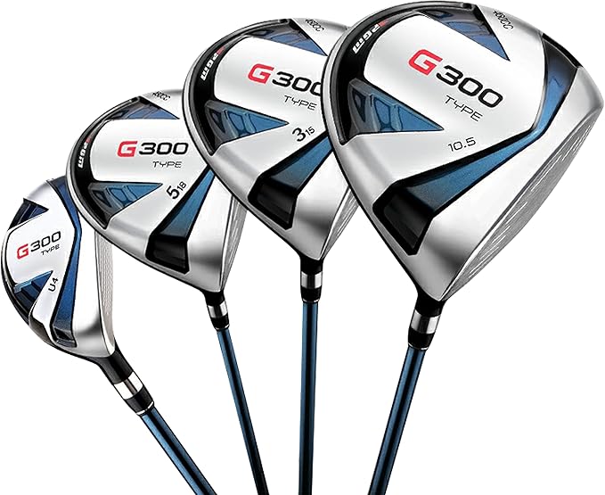 PGM Men's G Type Complete Golf Club Set - Titanium #1 Driver, Draw-Biased Hybrid, High-Strength Iron Set, High Forgiveness Putter, with Stand Bag