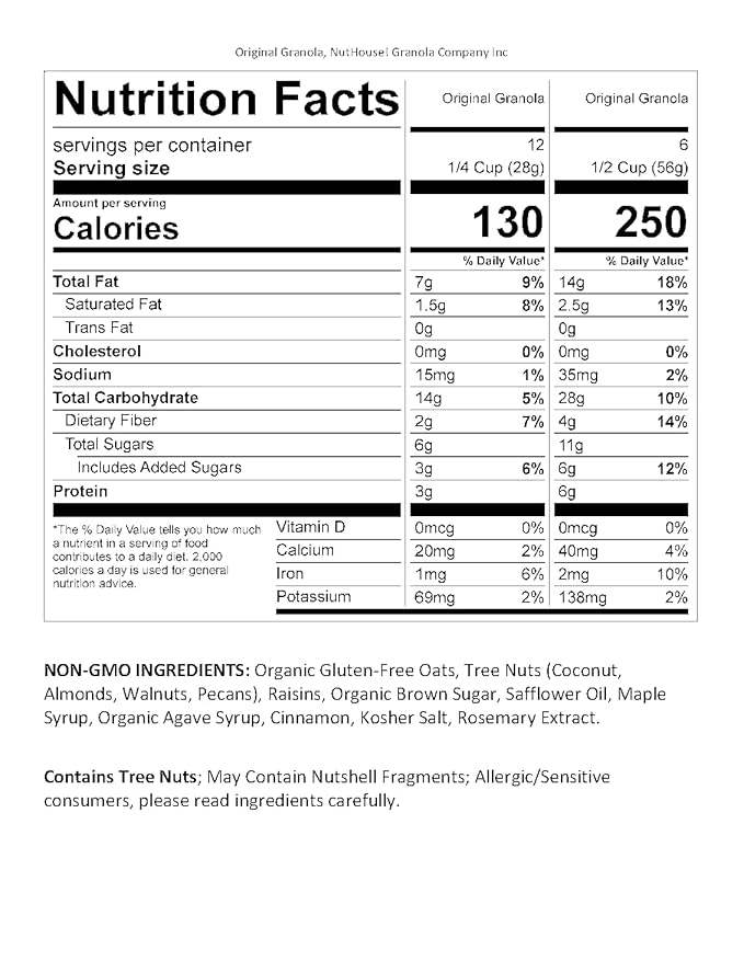 NutHouse! Granola Company - Premium Original Recipe Granola | Certified Gluten-Free, Non-GMO, Kosher | Vegan, Soy-Free | 12 oz. Bag (1-Pack)
