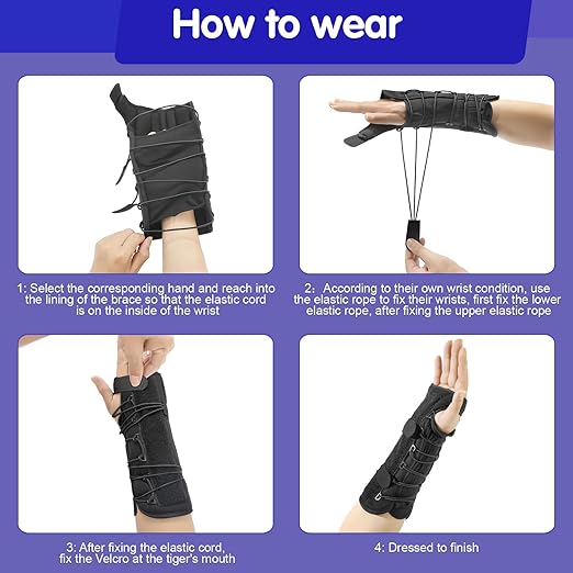 Carpal Tunnel Wrist Brace, Newly Upgraded Adjustable Drawstring Fixation, Nighttime Wrist Sleep Support Brace, Women Men Adjustable Splint, Pain Relief, Tendonitis, Arthritis (left hand)