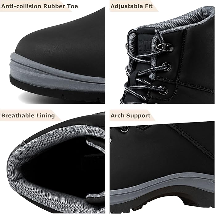 Mens Lightweight Hiking Boots Water Resistant Mid Ankle Work Casual Hiker Trekking Outdoor Boots Anti Slip Hiking Shoes