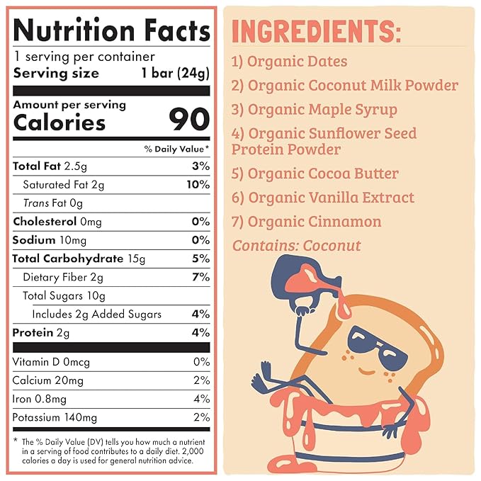 Skout Organic French Toast Frenzy Kids Snack Bars (18 Pack) | Organic Kids Snack Bars | Plant-Based Nutrition | Vegan | Gluten, Dairy, Grain, Peanut, Tree Nut & Soy Free