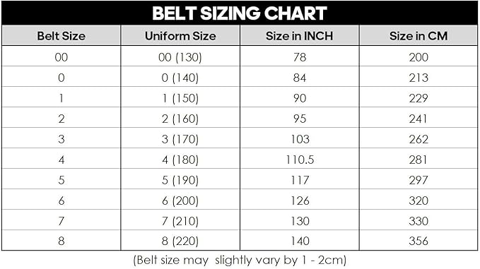 AAMA Color Belts with Black Stripe for Martial Arts - Taekwondo Karate Judo
