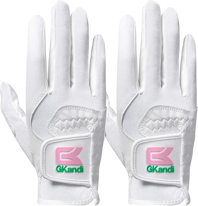 Golf Gloves Women Left Right Handed Golfer Rain Grip Hot Wet All Weather Value 2 Pack, Left Hand Right Pink Womens Golf Glove Breathable Flexible Mesh for Ladies