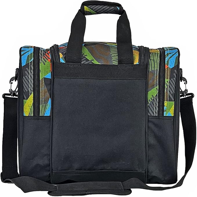 GRANDUP Bowling Ball Bag for Single Ball - Black Bowling accessories Ball Tote Bag Bowling Bag with Padded Ball Holder - Fits Bowling Shoes Up to Mens Size 14