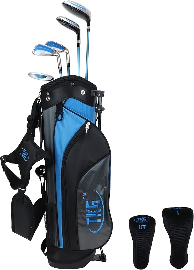 TKG Sports Youth Golf Set - Kids Golf Clubs, Stand Bag, Rain Cover, Glove, Towel, Tees, Balls - Great for Summer Camp Activity, Outdoor Games, and Recreation