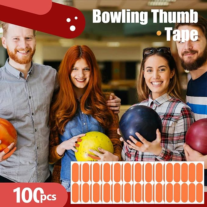100 PCS Bowling Thumb Tape - Bowling Finger Tape - Thumb Tape Protector for Bowling(Multiple Colors, 1 x 2.8 Inches, Breathable)