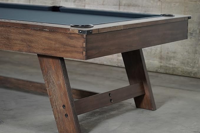 Nixon Billiards - Hunter Slate Billiard Pool Table (Wood Leg) - Brushed Walnut - 8FT - White Glove Installation