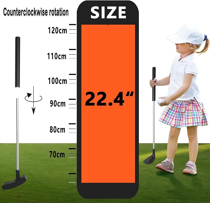 Kids Golf Set with 3 Clubs, 6 Practice Balls, Putting Cups and Flag Poles, Golf Training Kit-Only Right Hand
