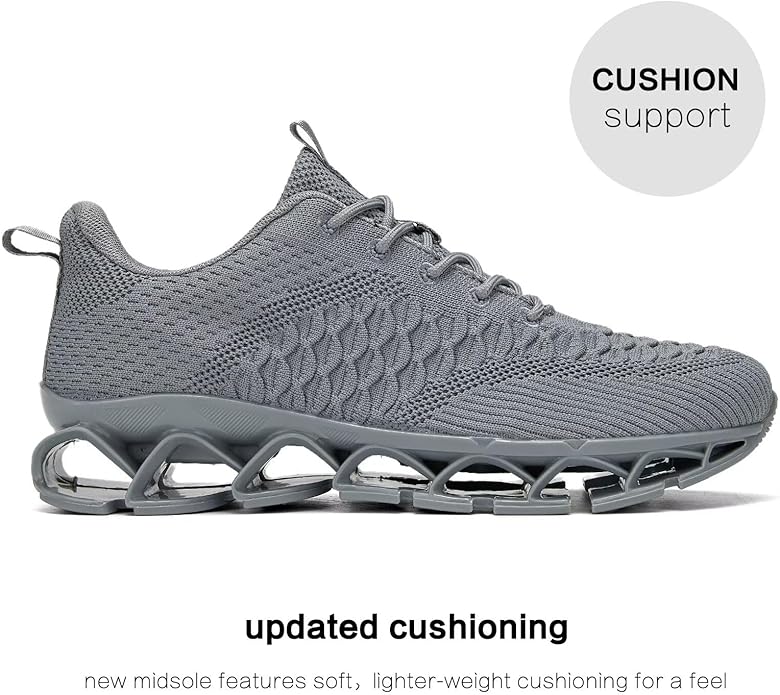 Men's Slip on Walking Running Shoes Blade Tennis Casual Fashion Sneakers Comfort Non Slip Work Sport Athletic Trainer