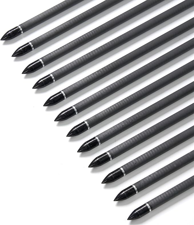 Crossbow Bolts 15 Inch Archery Carbon Crossbow Arrows with Moon Nocks Hunting Archery Arrows（12pcs
