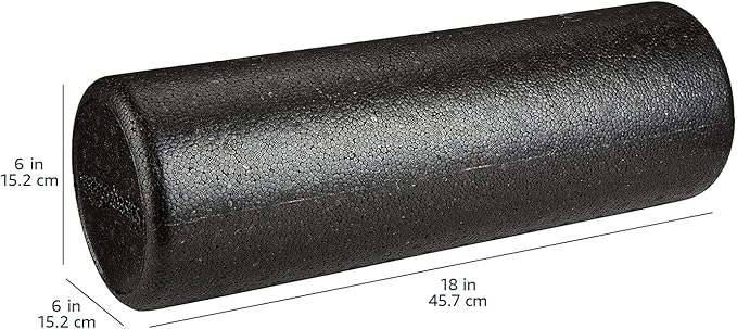 Amazon Basics High Density Foam Roller for Exercise and Recovery, 18 Inches, Black