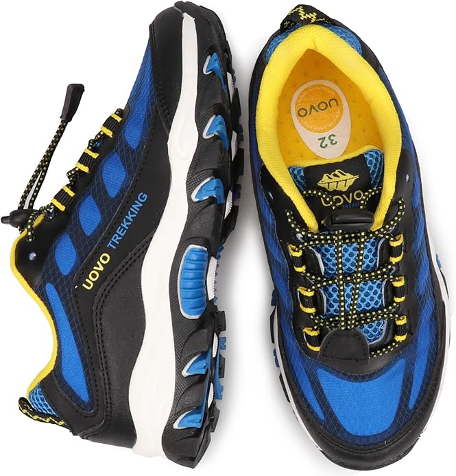 UOVO Boys Girls Hiking Shoes Kids Waterproof Running Trail Fashion Sneakers Breathable Lightweight Non-Slip Outdoor Walking Sports Shoe(Little/Big Kids)