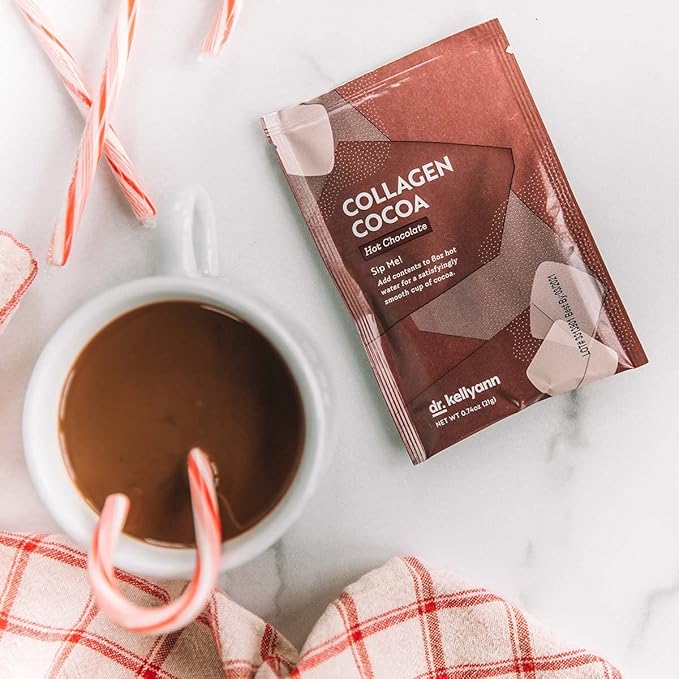 Dr. Kellyann Keto Cocoa Hot Chocolate Packets (7 Servings) – Grass-Fed Collagen & Coconut Milk, Sugar-Free, Keto-Friendly, 1 Pack