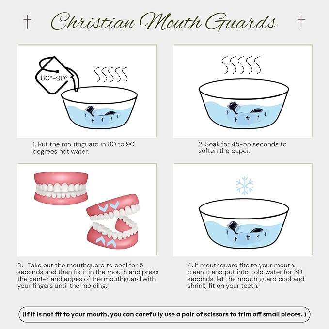Yaomiao 2 Pcs Cross Mouth Guards Christian Teeth Armor Sport Game Guard with Case Religious Mouth Guards for Baseball Football Lacrosse Basketball Rugby Boxing Taekwondo