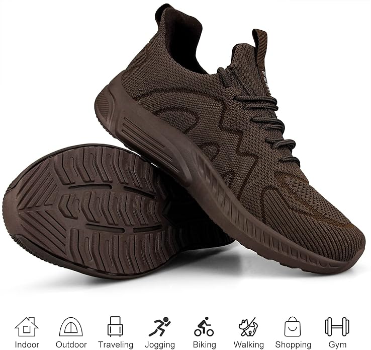 Feethit Mens Non Slip Walking Sneakers Lightweight Breathable Slip on Running Shoes Athletic Gym Tennis Shoes for Men