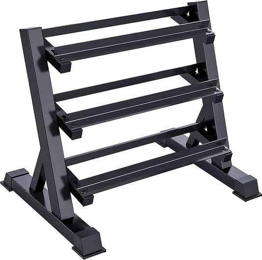 3-Tier Dumbbell Rack Multilevel Weight Storage Organizer for Home Gym, Weight Rack for Dumbbells, Kettlebells, 1100LBS(Rack Only)