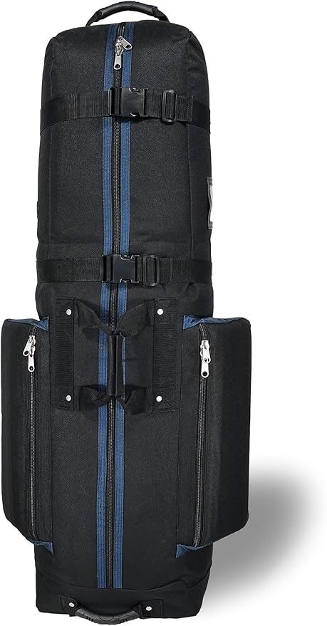 CaddyDaddy Constrictor Soft-Sided Golf Travel Bag Cover with Thick Dense Foam Padded Top 1 Year Full Travel Bag Replacement Coverage | Wheels & Lockable Zippers Case for Transporting Clubs on Airlines