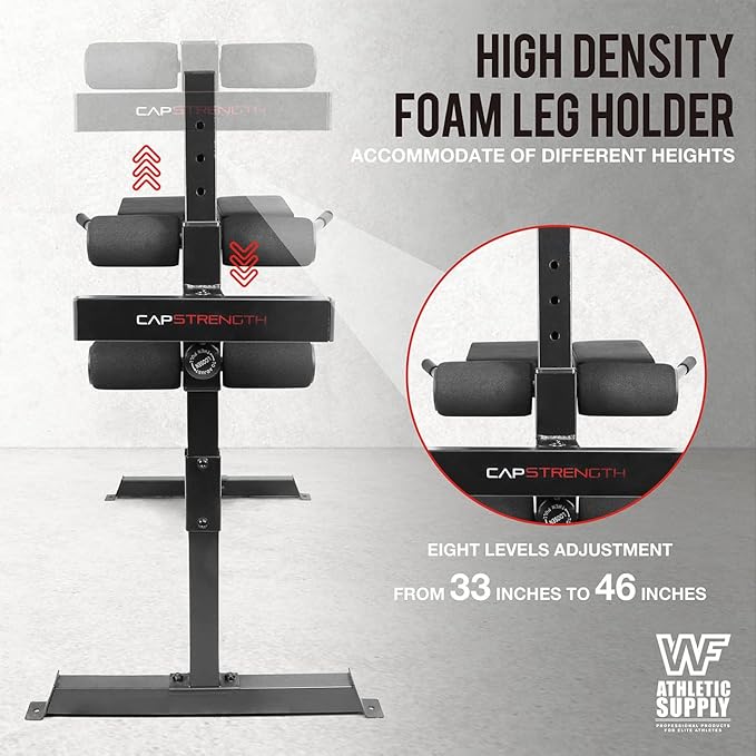 CAPHAUS Adjustable Hyperextension 90 Degree Strength Roman Chair with Handle, Ab Bench Multi-Functional Weight Bench, Muscle Strength Training Fitness Back Machines for Full Body Workout