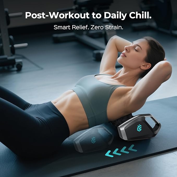 Smart Massager Roller – Deep Tissue Electric Massager with App Controlled, Auto Rolling for Muscle Massage and Myofascial Trigger Point Release, Compact & Rechargeable Design