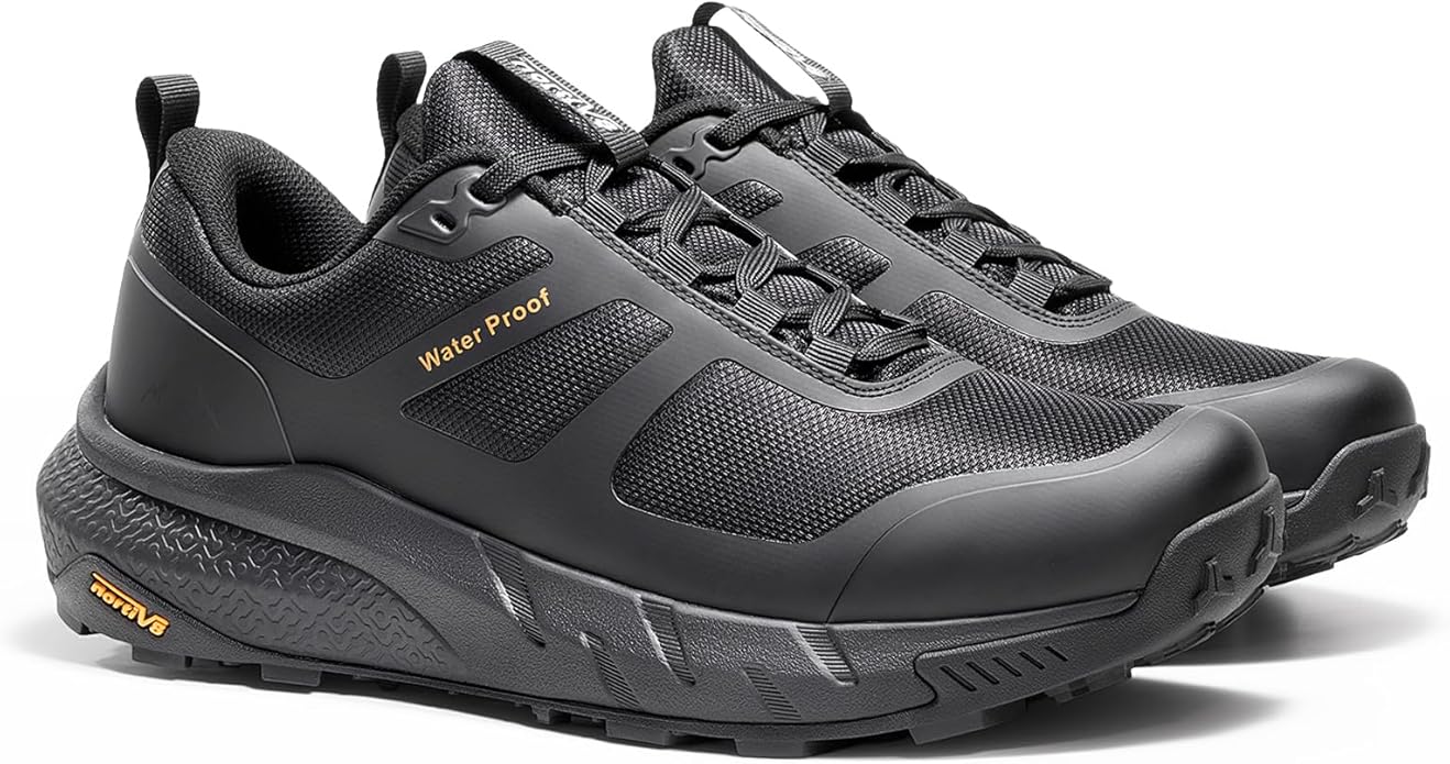 NORTIV 8 Men's Waterproof Hiking Shoes Lightweight Trekking Walking Fashion Sneakers with Arch Support for Camping Tennis Outdoor Training StreamRunner