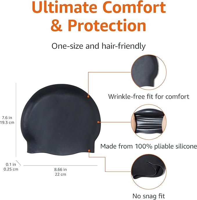 Amazon Basics Silicone Swim Cap