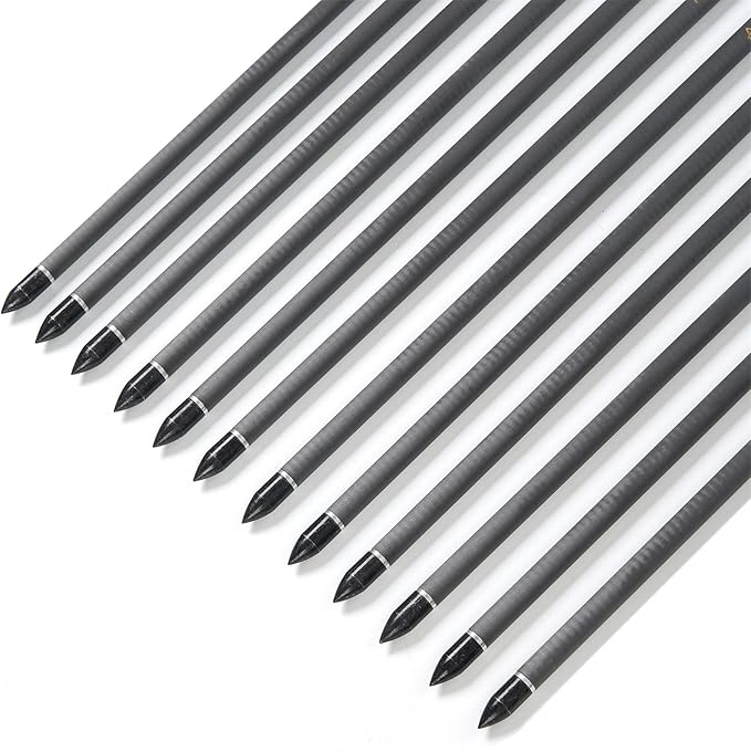 Crossbow Bolts 15 Inch Archery Carbon Crossbow Arrows with Moon Nocks Hunting Archery Arrows（12pcs
