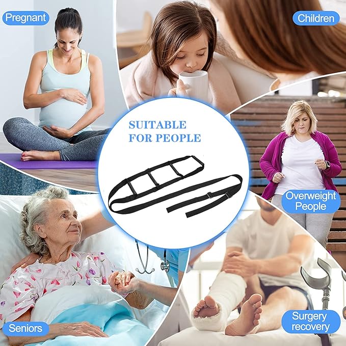 Pull Up Bed Ladder Assist,Assist Device with Handle Grips,Adjustable Length Bed Lift, Sit Up Helper Bed Assistance, Mobility Aid or Elderly, Senior, Injury Recovery Patient, Pregnant
