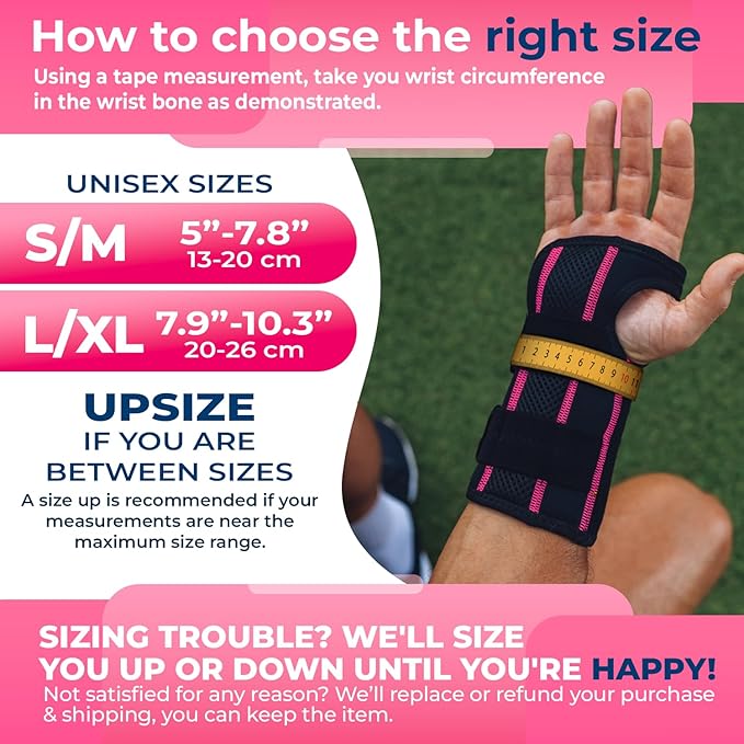 DR. BRACE Adjustable Wrist Brace Night Support for Carpal Tunnel, Doctor Developed, Upgraded with Double Splint & Therapeutic Cushion, Hand Brace For Pain Relief, Injuries, Sprains