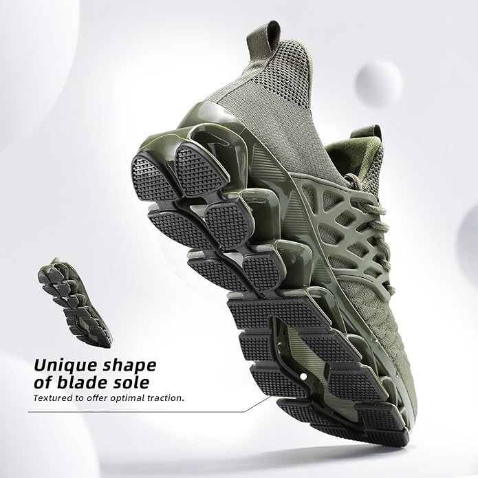 Men's Slip on Walking Running Shoes Blade Tennis Casual Fashion Sneakers Comfort Non Slip Work Sport Athletic Trainer