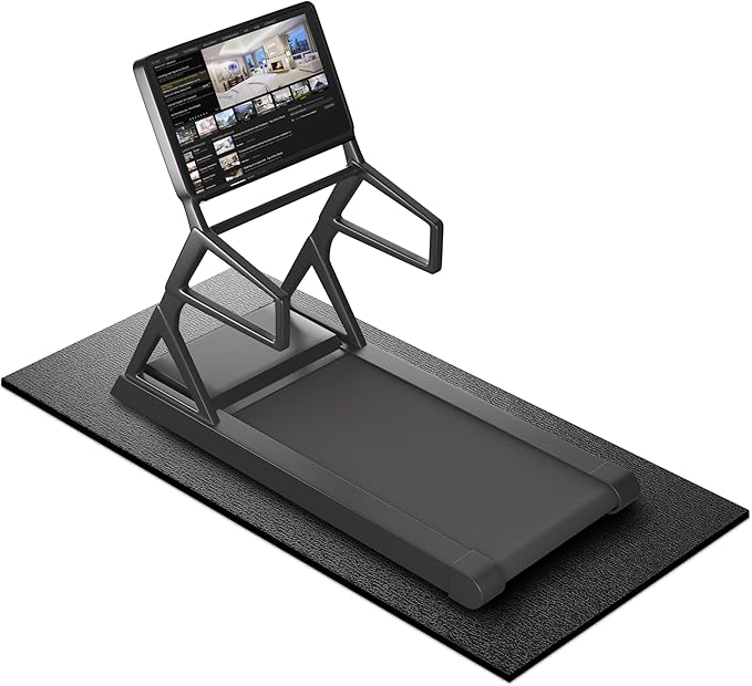 Treadmill Mat, 7'x3'/6'x3'/6'x2.5'/5.6'x2'/4'x2', 6mm Thick Exercise Equipment Gym Mat for Hardwood FloorCarpet, Compatible with Peloton Bike, Indoor Spin Bike, Elliptical