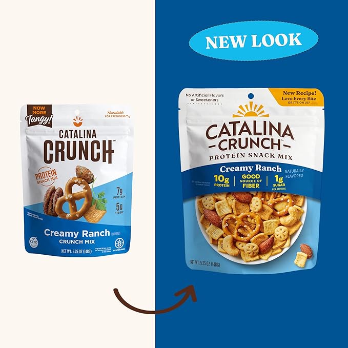 Catalina Crunch Protein Snack Mix - 10g Protein, 1g Sugar per Serving - Good Source of Fiber, Keto, Gluten Free - Creamy Ranch, 5.25 Ounce Bag (Pack of 1)
