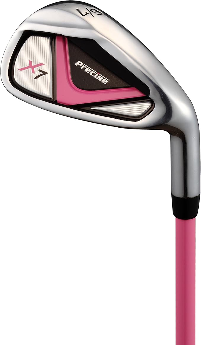 Precise X7 Kids Golf Clubs Set for Ages 3-5, 6-8, 9-12 | Right/Left Hand Girls & Boys Golf Clubs with Lightweight Graphite Shafts, Hybrid & Stand Bag