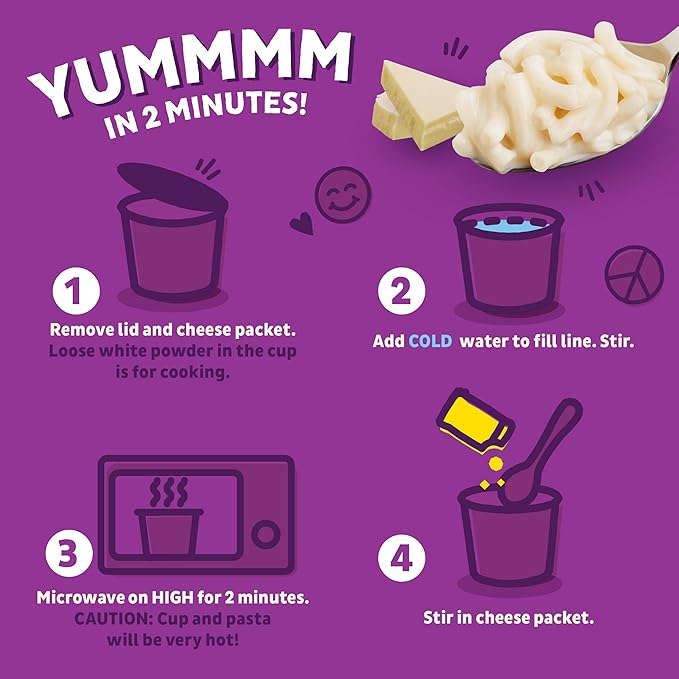 Annie's Organic White Cheddar Macaroni and Cheese, Microwavable Cup, 2.01 oz (Pack of 12)
