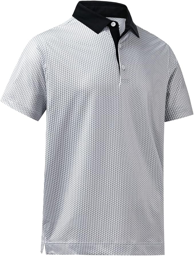DEOLAX Mens Polo Shirts Fashion Print Mens Golf Shirt Dry Fit Mens Golf Polo Short Sleeve Quick Dry Funny Golf Shirt for Men